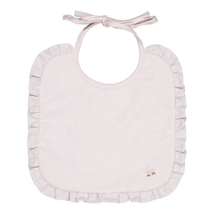 Lala, pale pink twill cotton bib for wholesale by Kidiwi handmade
