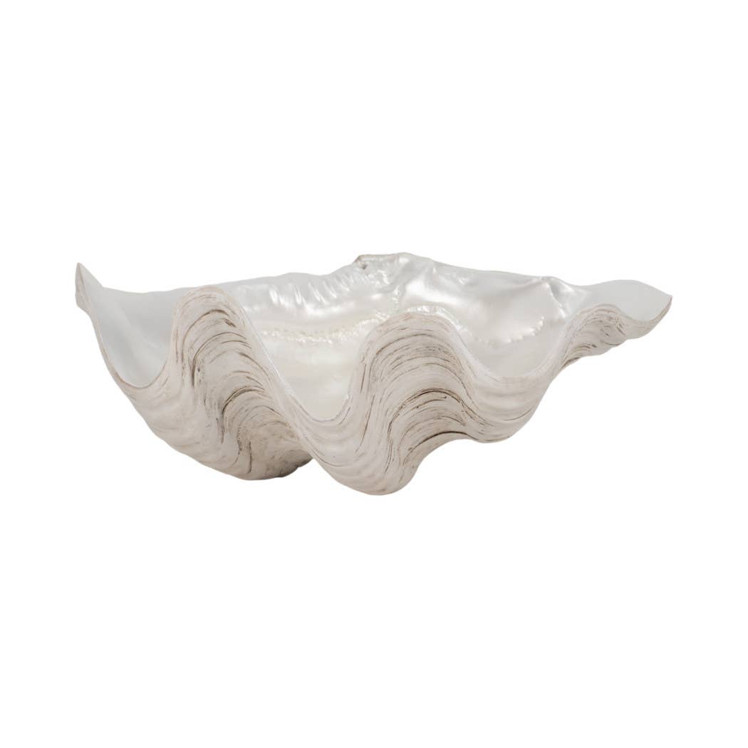 Sagebrook Home - Wholesale Decorative Plate/Dish/Bowl - Decorative Bowl - Ivory Resin Coastal Pearlized Shell, 9 in.4