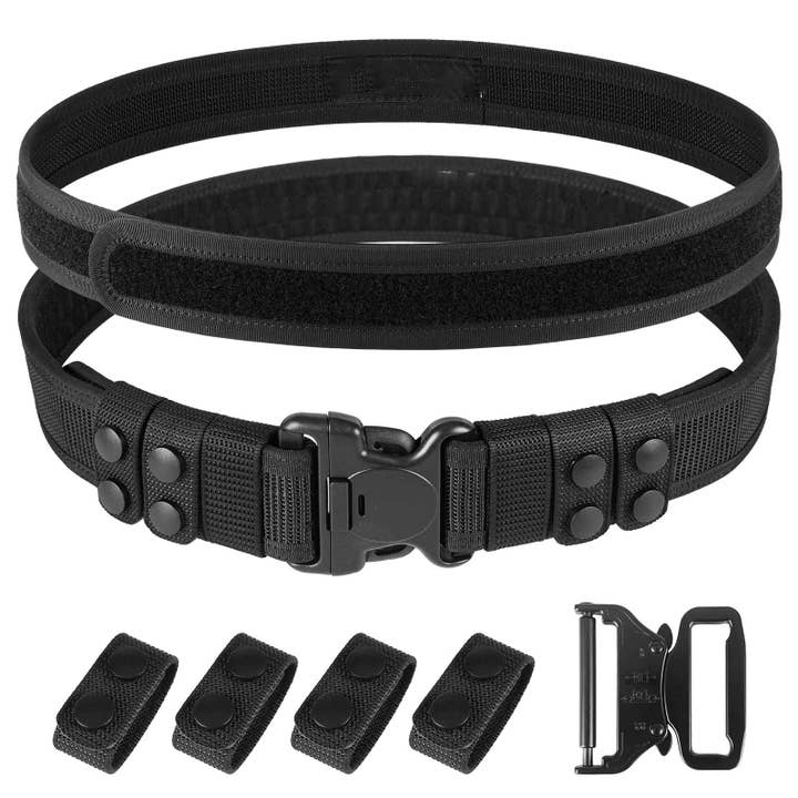 Black Duty Belt 2'' Police Belts with Hook Lining for wholesale on Faire