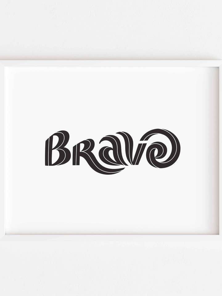 Impressão tipográfica corajosa (5x7) por atacado de happyhealthyhumans