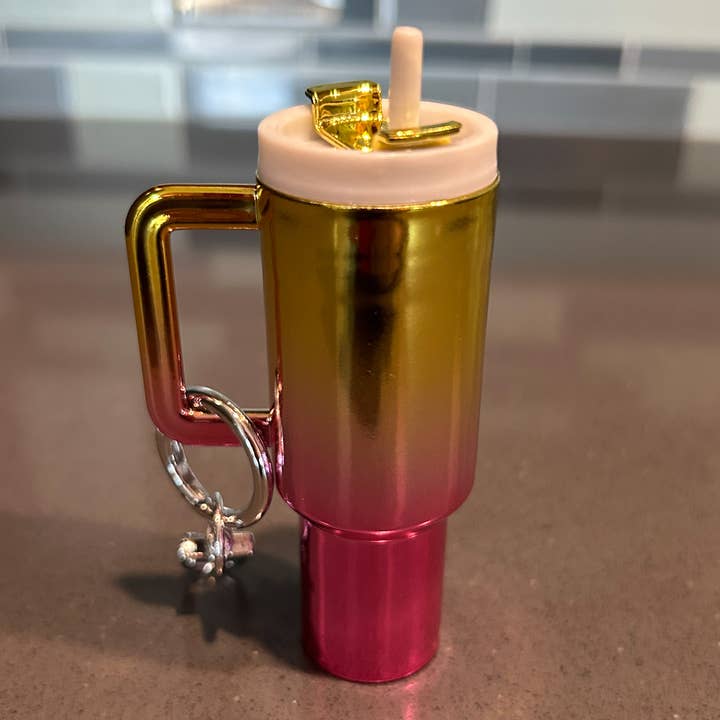 JILLIAN INK LLC - Wholesale Keychain - Women's - Chrome Ombre Plastic Tumbler Keychain with Removable Lid