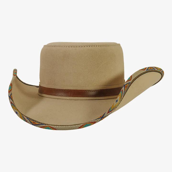 Latte Suede Western Leather Cowboy Hat - Style Charro for wholesale on Faire3