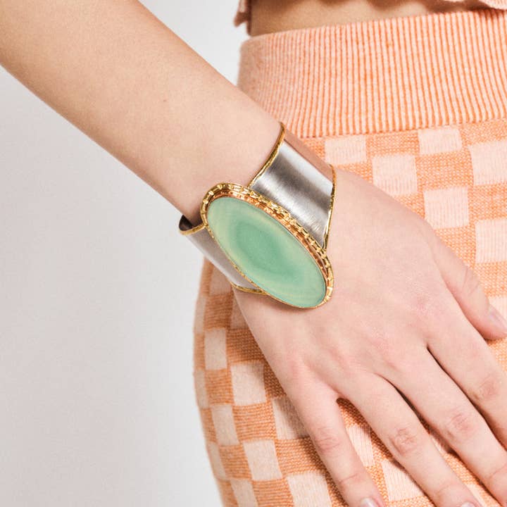 RISHI BRACELET NATURAL STONE FUCHSIA - N63 for wholesale by NALI'