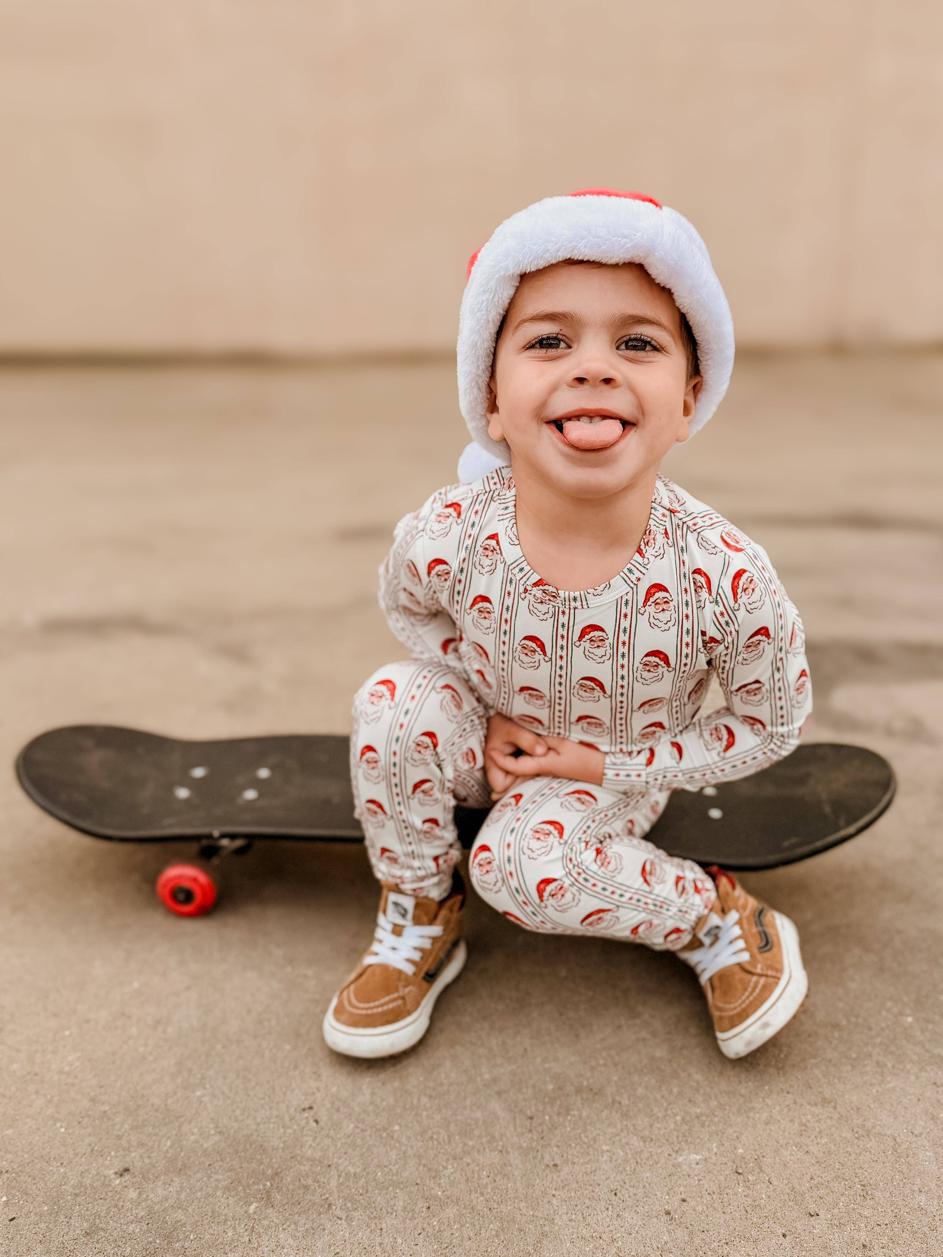 Little Joy Co. - Wholesale Sleepwear Set - Kids - Vintage Santa Bamboo Christmas Pajamas - 2pc Set4