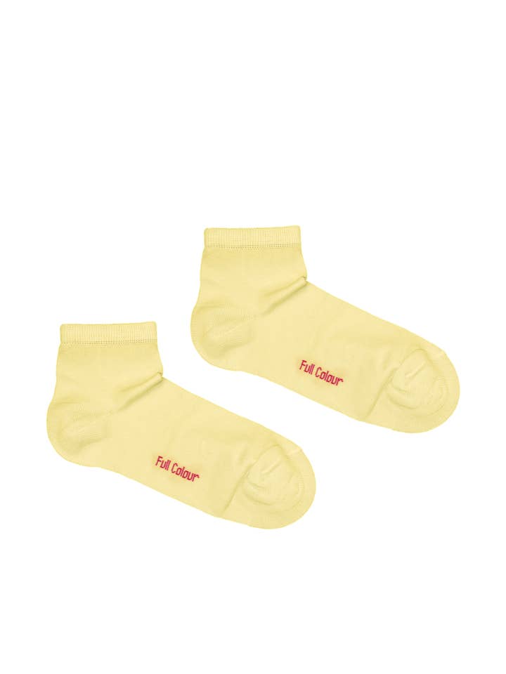 CALZINO ALLA CAVIGLIA LISCIO MERCERIZZATO GIALLO PASTELLO per la vendita all'ingrosso da parte di Full Colour