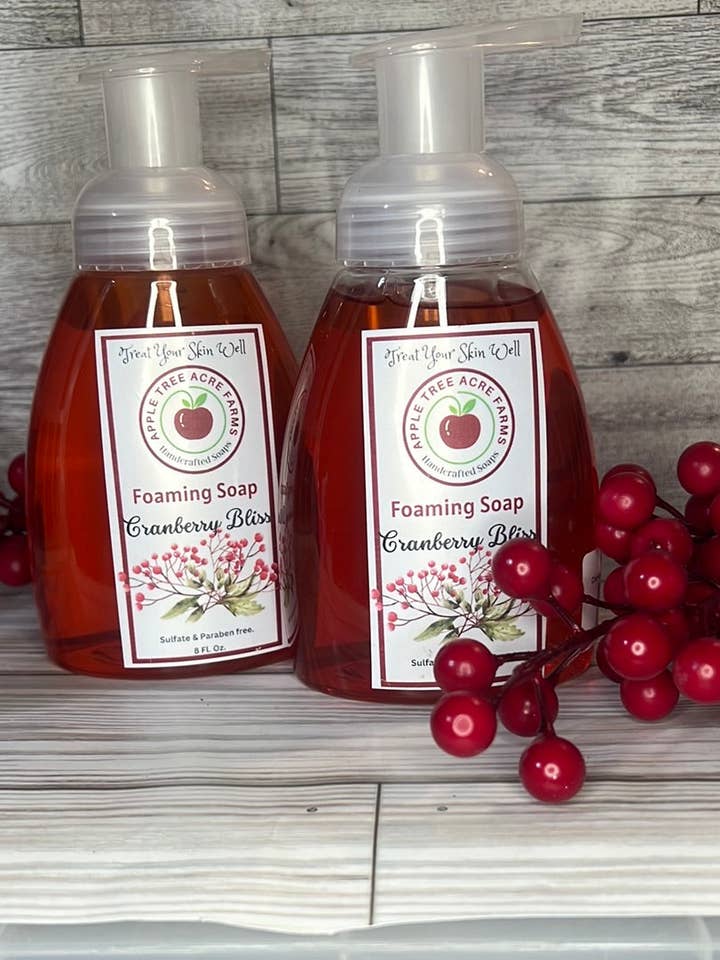 Cranberry Bliss Foaming Soap for wholesale by Apple Tree Acre Farms