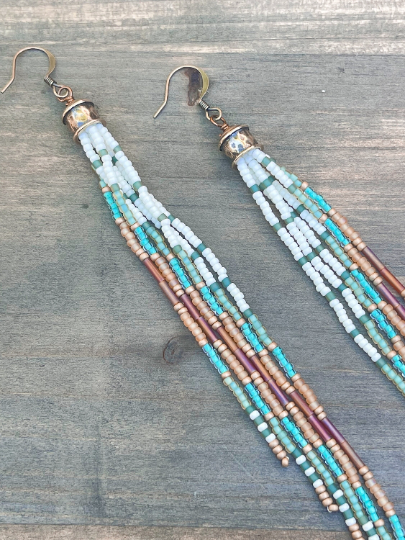 Wild Honey Pie Design - Wholesale Tassel Earrings - Boho Beaded Fringe Earrings, Handwoven Seed Bead Earrings3