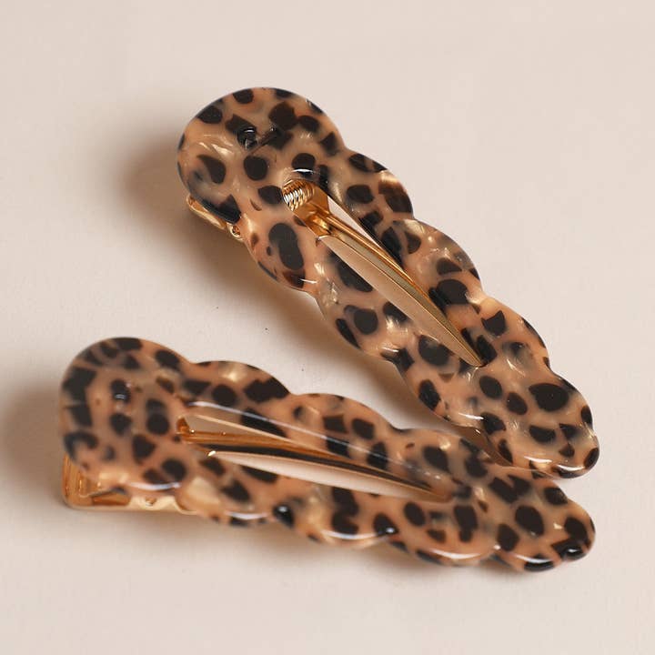 Peignee Paris - Wholesale Hair clip – Women’s - Signature Hair Clips - Leopard (Pair)0