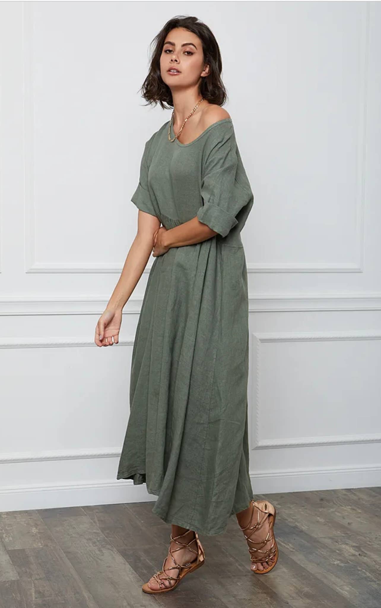 LÉA & LUC - Wholesale Dress - Women's - Long dress in 100% linen REF.714859