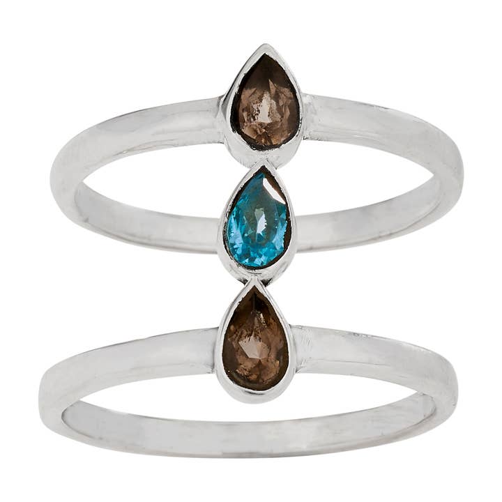 Drops of Rain Topaz/Smokey Topaz Ring Drops of Rain Topaz/Smokey Topaz Ring