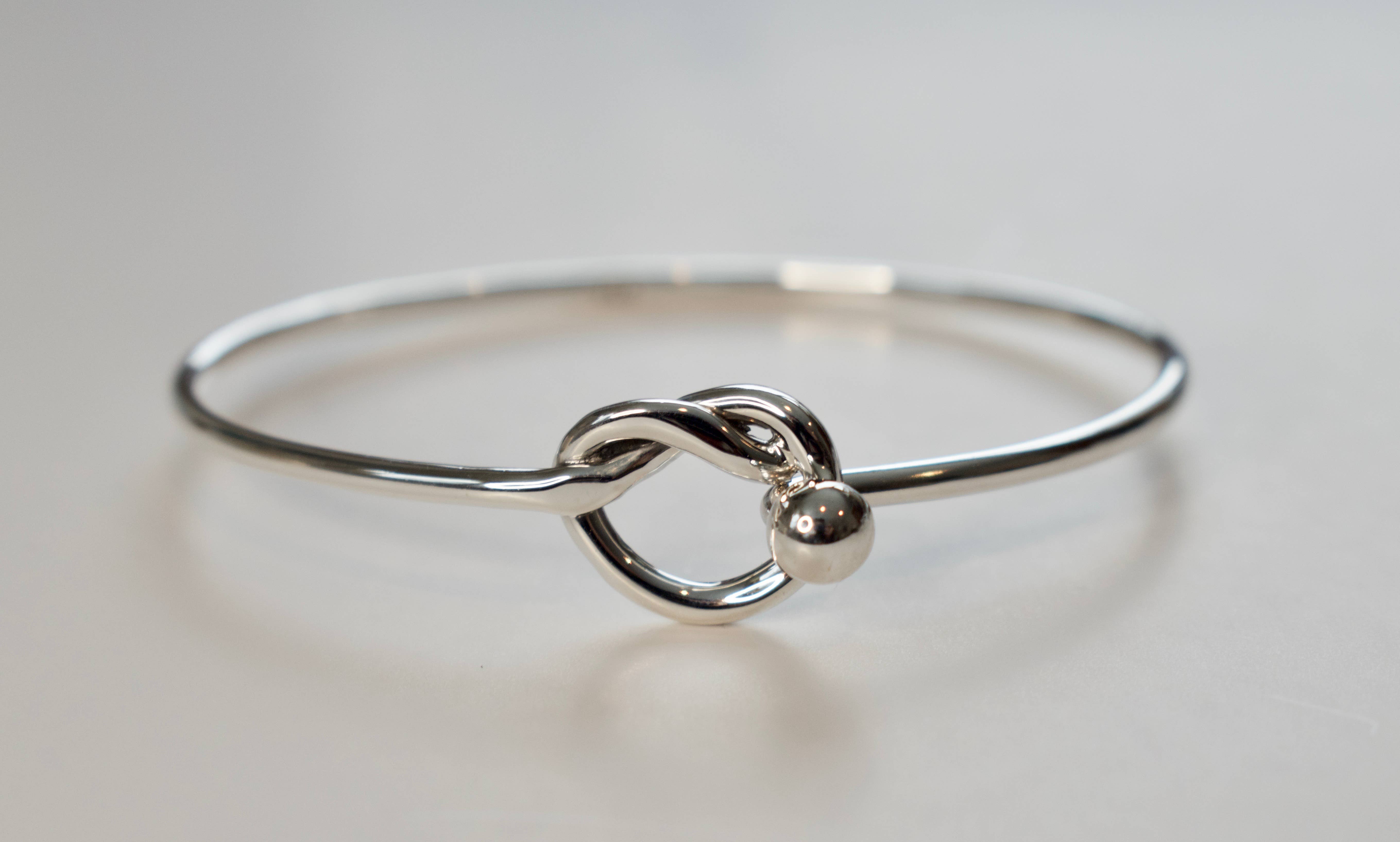 Krystyna's Silver - Wholesale Bangle Bracelet - Love Knot Sterling Silver Bracelet