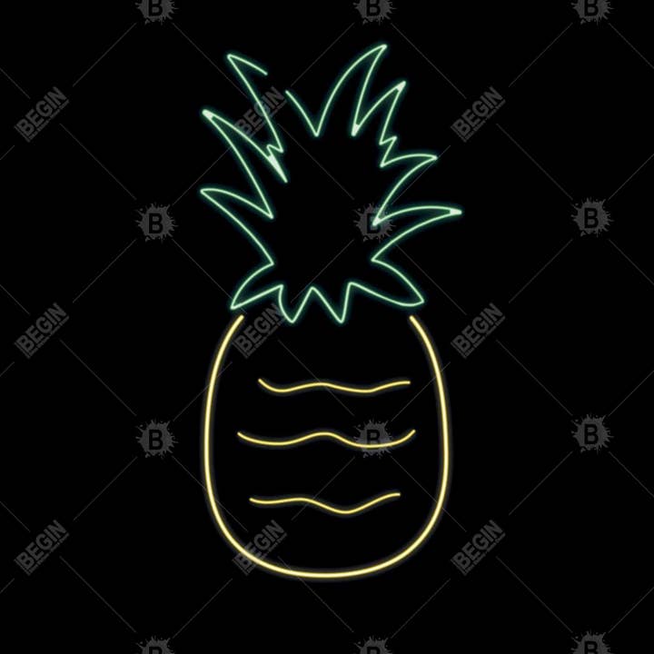 Vit Neon ananas | Invändig kudde 16 ”x 16" för wholesale på Faire