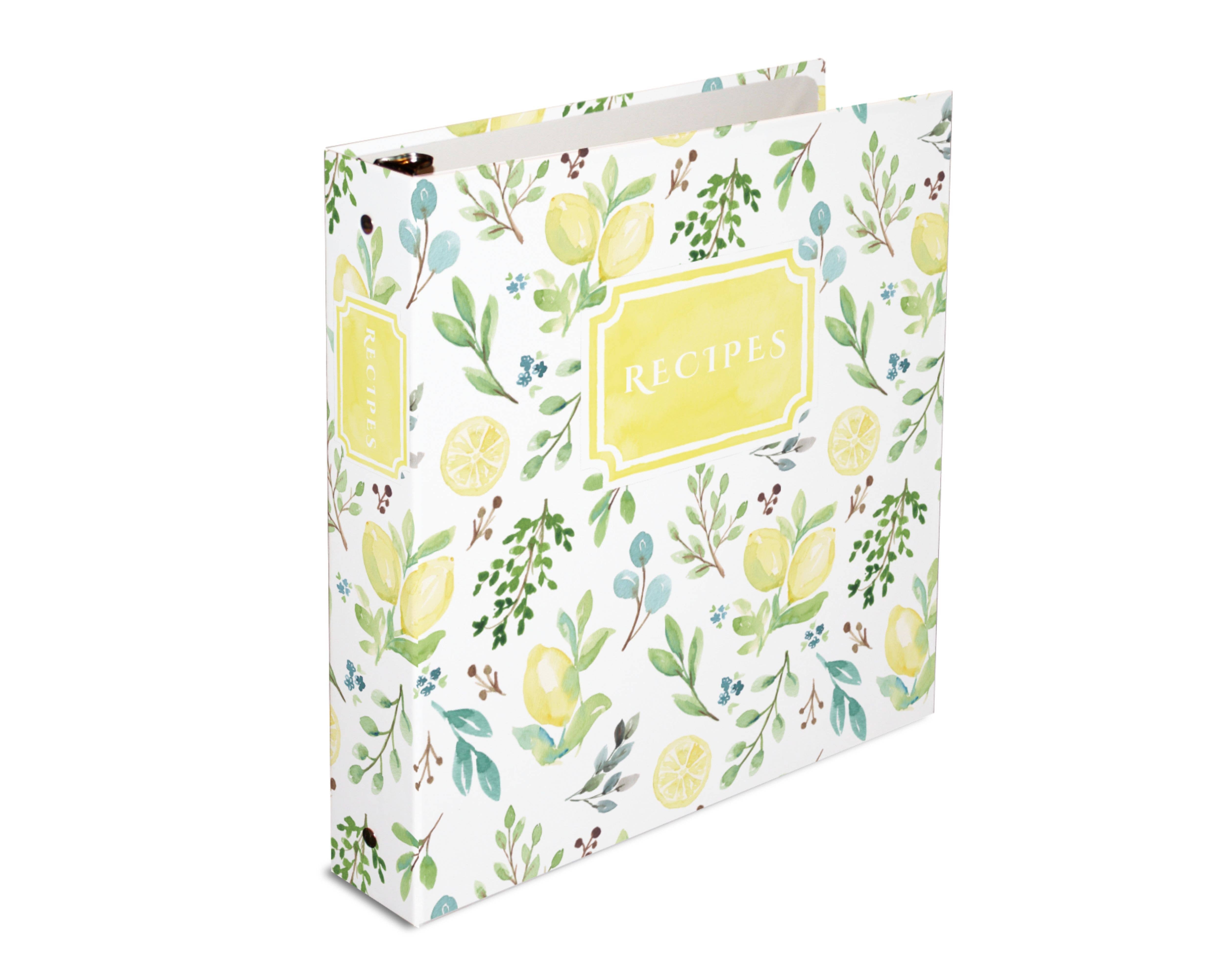 Rural Girl Studio - Wholesale Binder - Recipe Binder - watercolor lemon greenery design | Lemons1