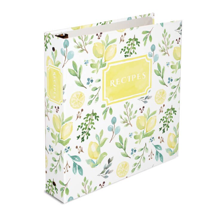 Rural Girl Studio - Wholesale Binder - Recipe Binder - watercolor lemon greenery design | Lemons1