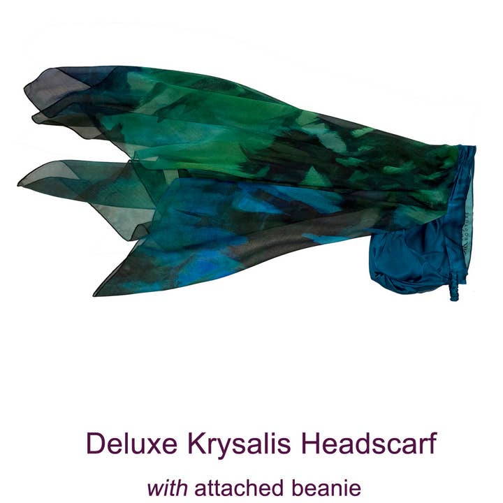 LuxCare Clothing - Wholesale Head Scarf - Women's - Fine Art Headscarf ~Peacock10