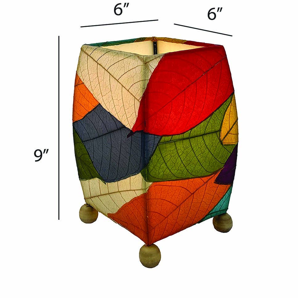 Eangee Home Design - Wholesale Accent/Desk Lamp - Mini Square Cocoa Leaf Lamp Multi Color, Shade Real Leaves4