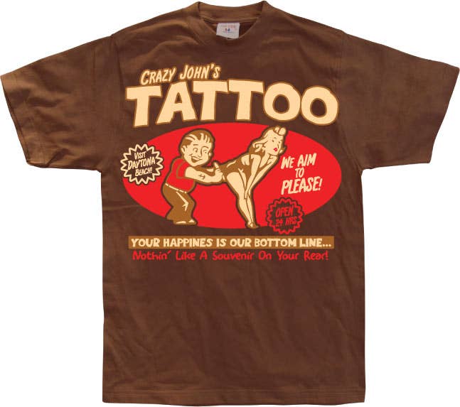 Hybris Production AB - Vendita all'ingrosso Maglietta serigrafata - Unisex - Maglietta Crazy Johns Tattoo1