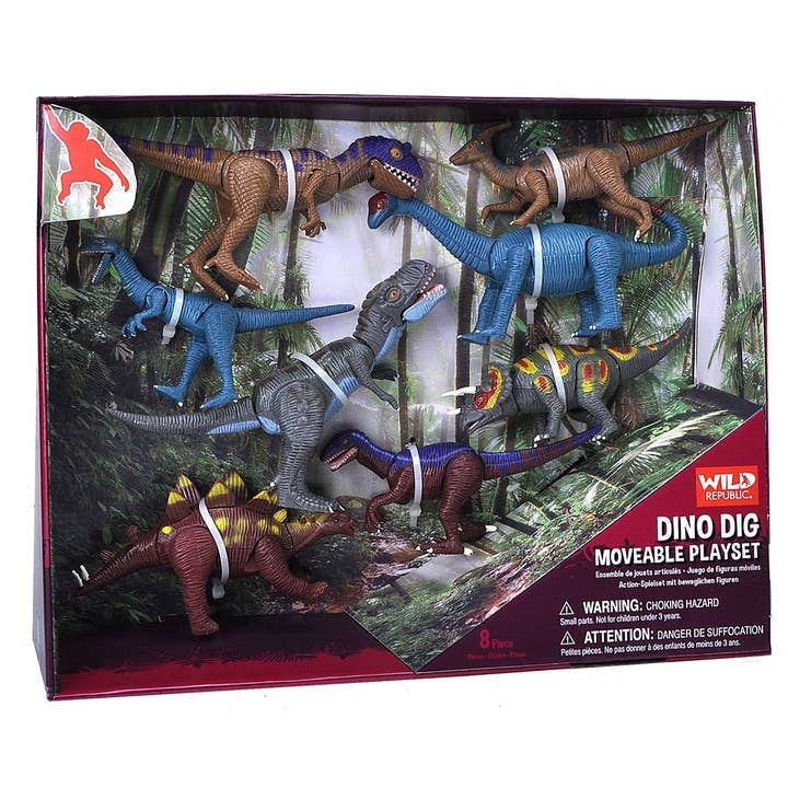 Flytbart dinosaur-sæt 28 cm for engroshandel hos Wild Republic