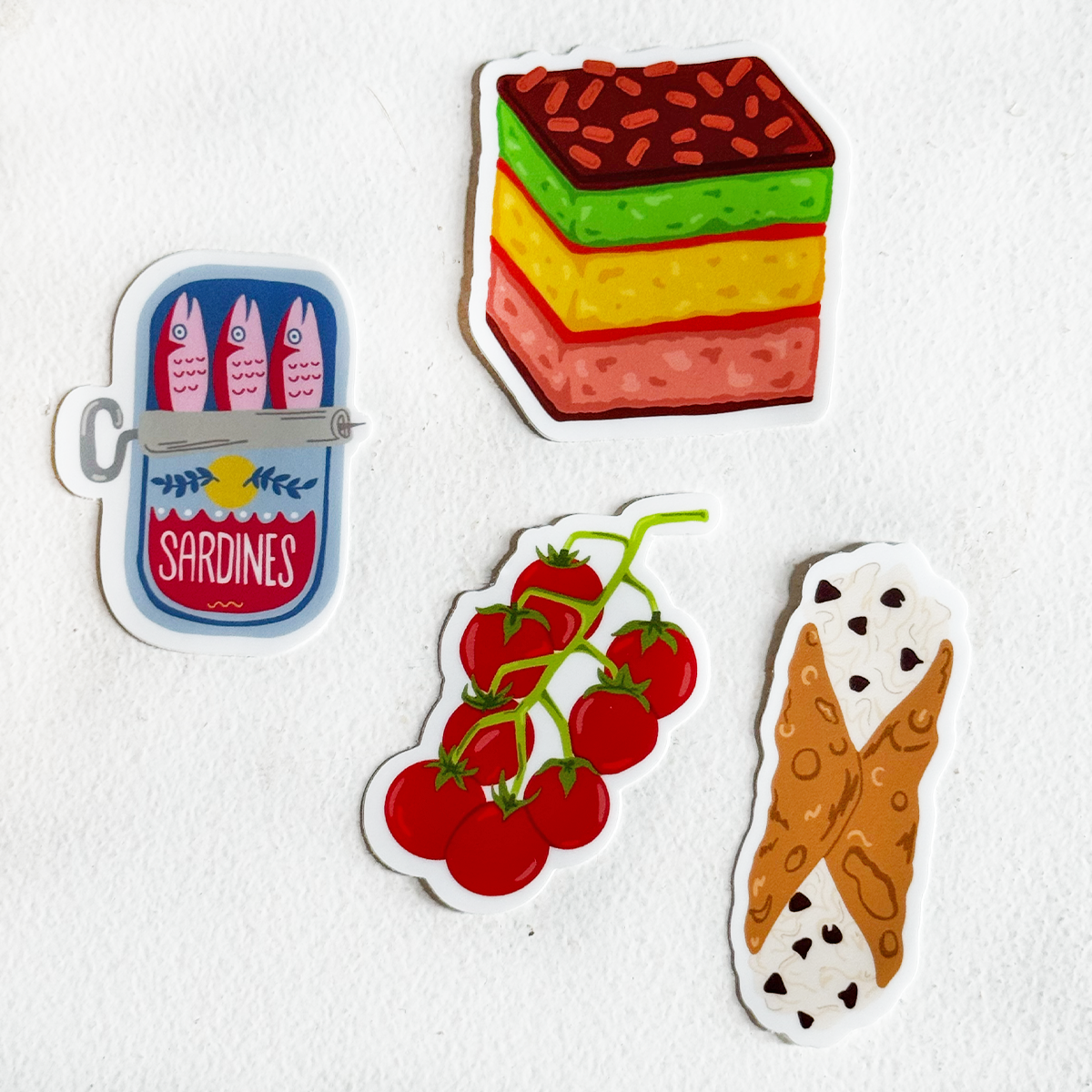 Parcel Island – Adesivo por atacado – Conjunto de Autocolantes Mangia Italian Foods, 4 Autocolantes de Vinil1