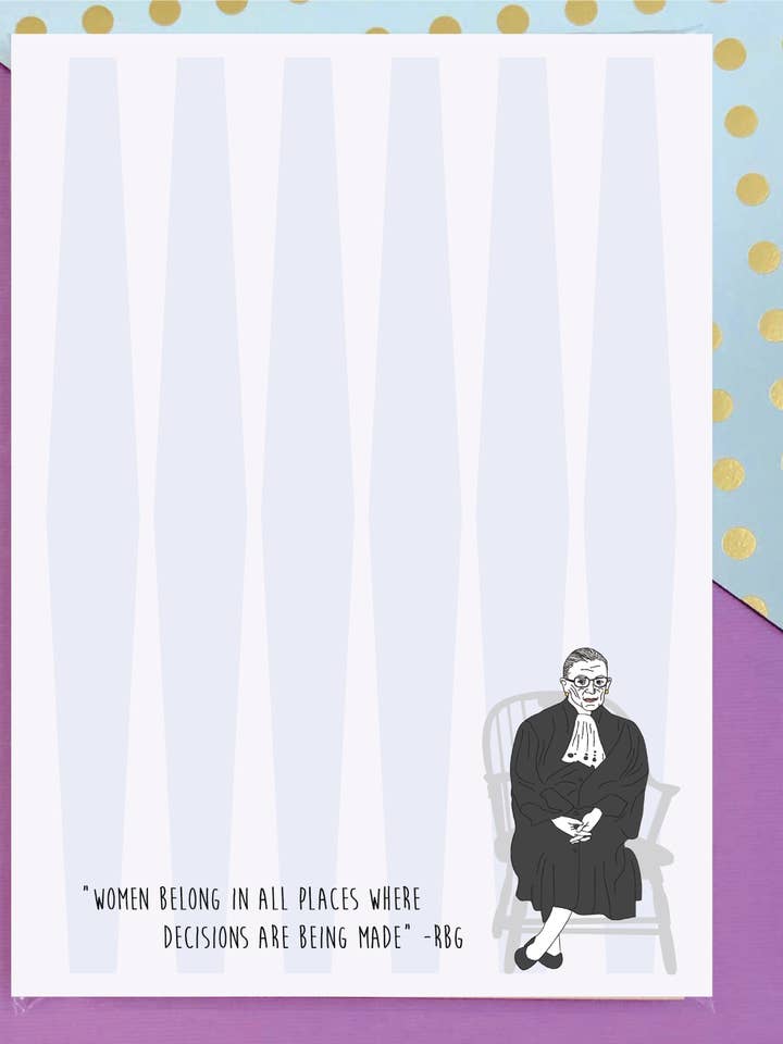 Ruth Bader Ginsburg Bloc-notes pour la vente par The Card Bureau