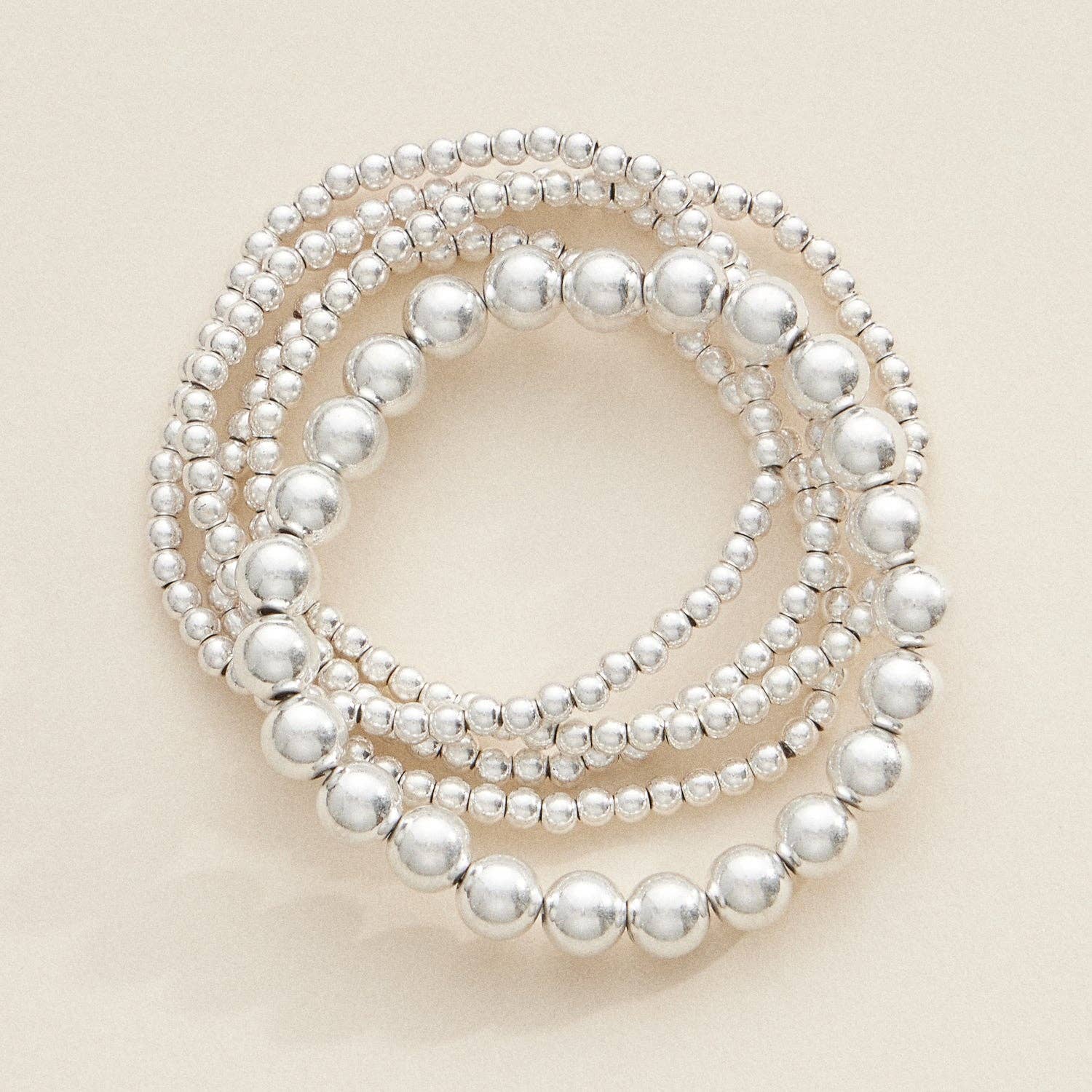 Frem - Vente Parures de bijoux - Ensemble de Bracelets Élastiques Perlés Revêtus de Cuivre – Empilables & Élégants0