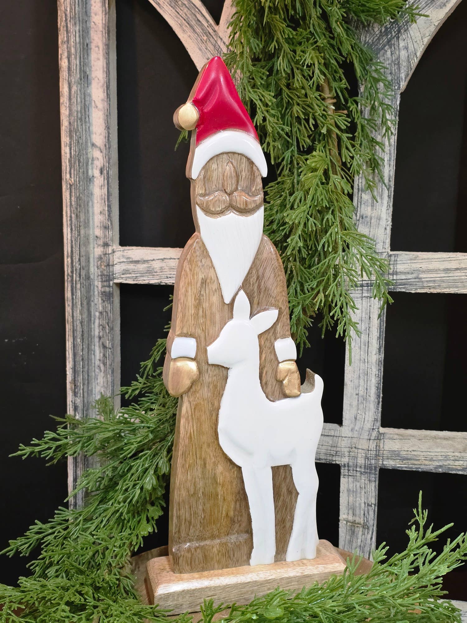 Wholesale Home Decor - Wholesale Decorative Tabletop Object - Santa w/ Reindeer 16x4.5in0