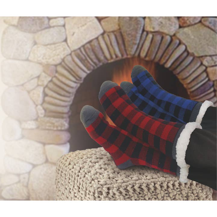 Mens Checker Thermal Slipper Socks for wholesale by Opportunities