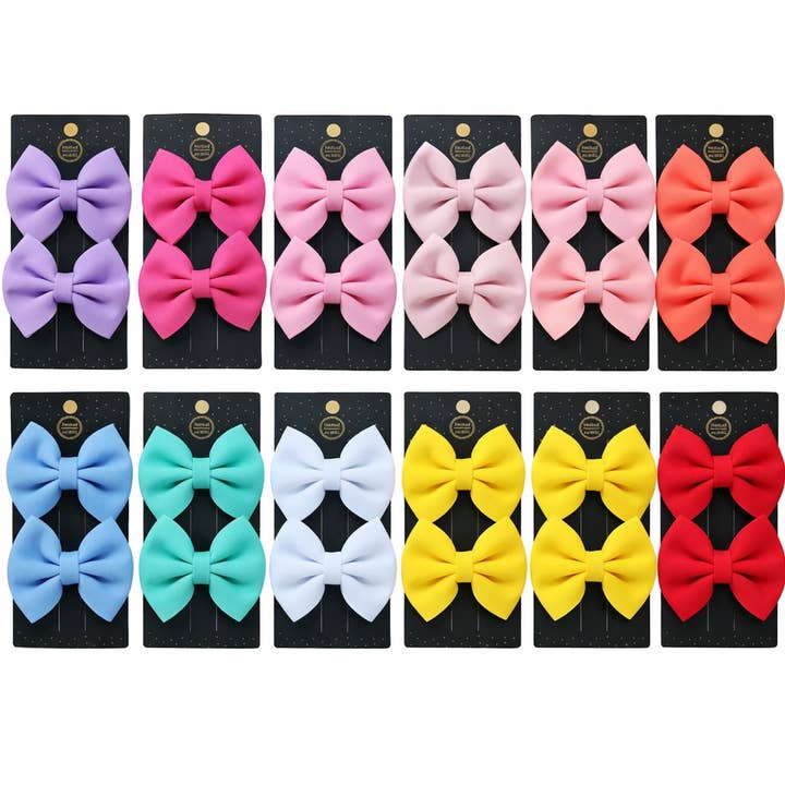 Soft Bow hair bows 10 pairs for wholesale by Kids4trendy