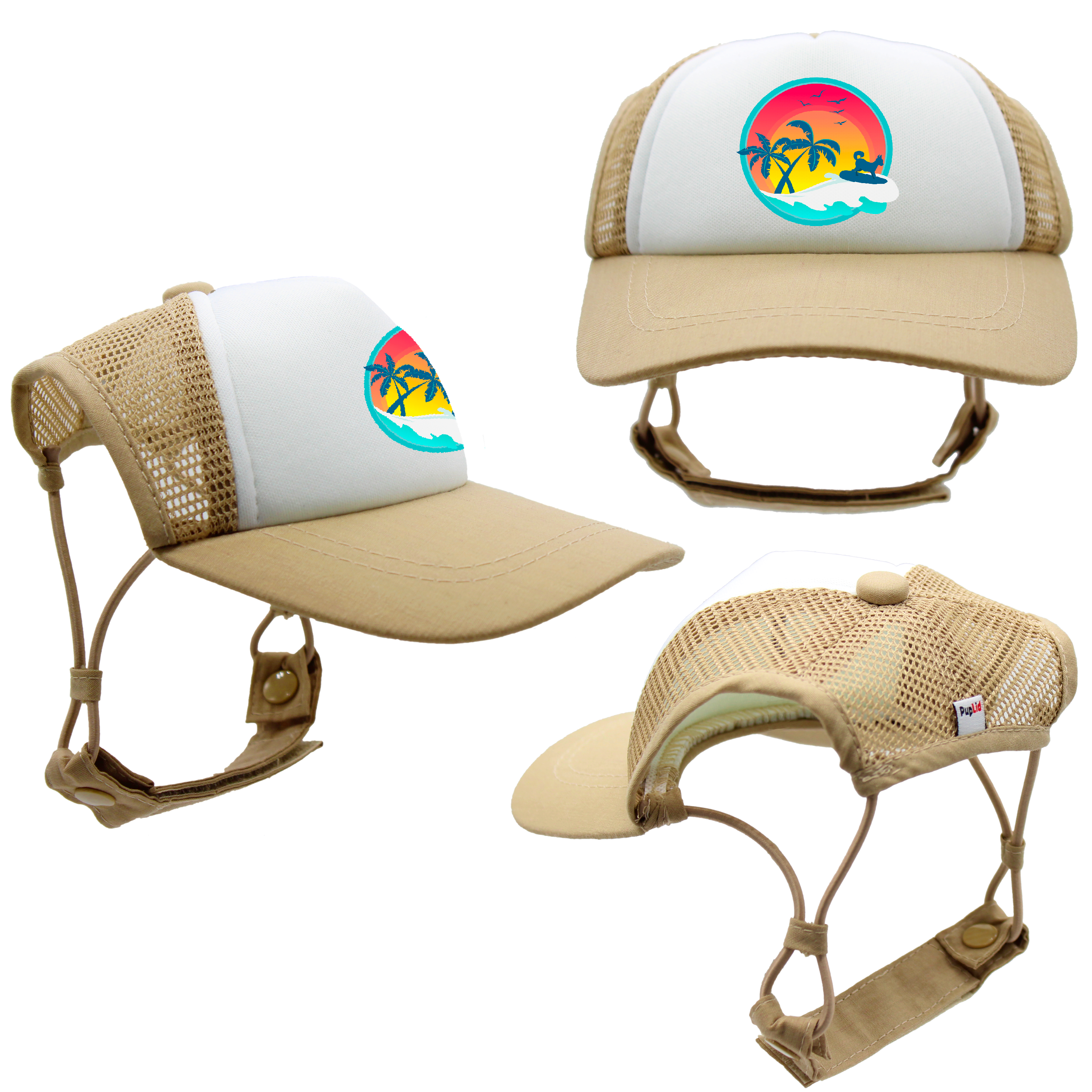 PupLid - Wholesale Pet Hat - Dog - Surfer Dog Standard or Namedrop | Trucker Hat for Dogs34