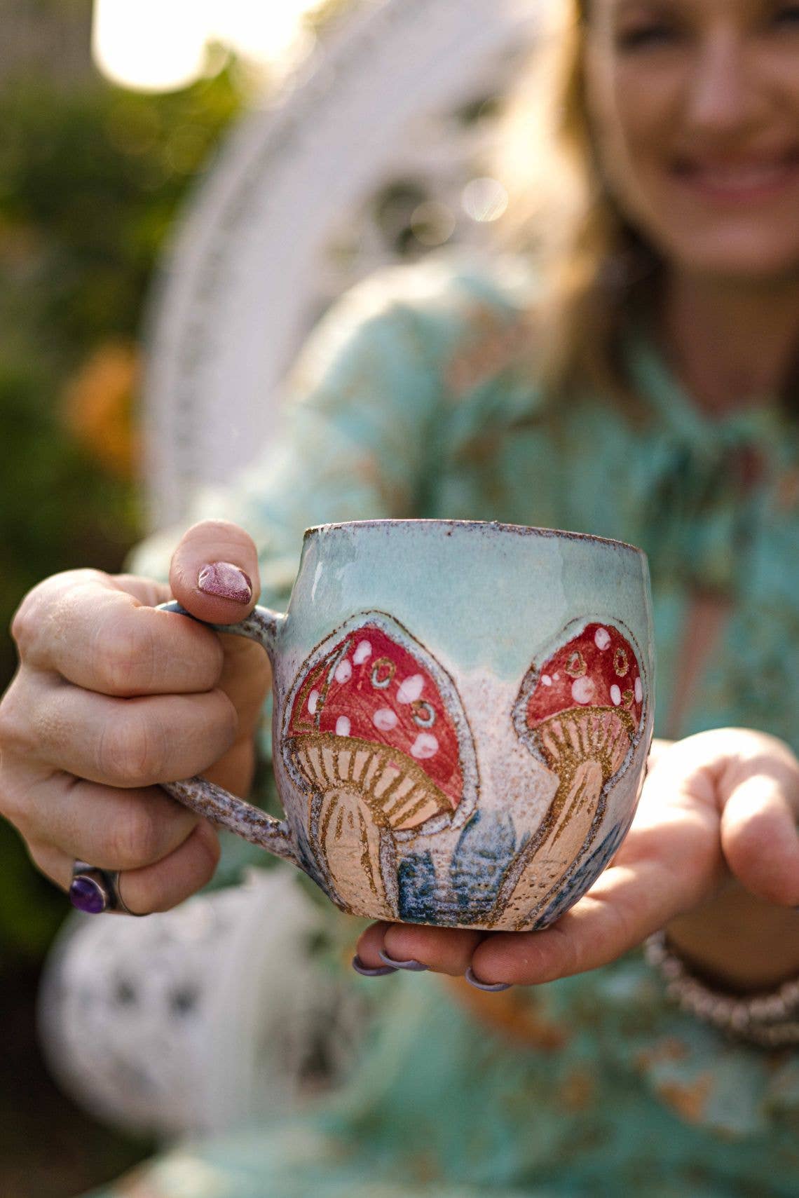 Carys Martin Ceramics - Wholesale Coffee Mug - Fairy Ring Mushie Cup4