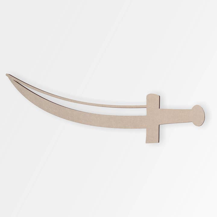 Jess and Jessica - Venta al por mayor Papel pintado 3D - Espada pirata con forma de madera, recorte de madera, arte de pared3