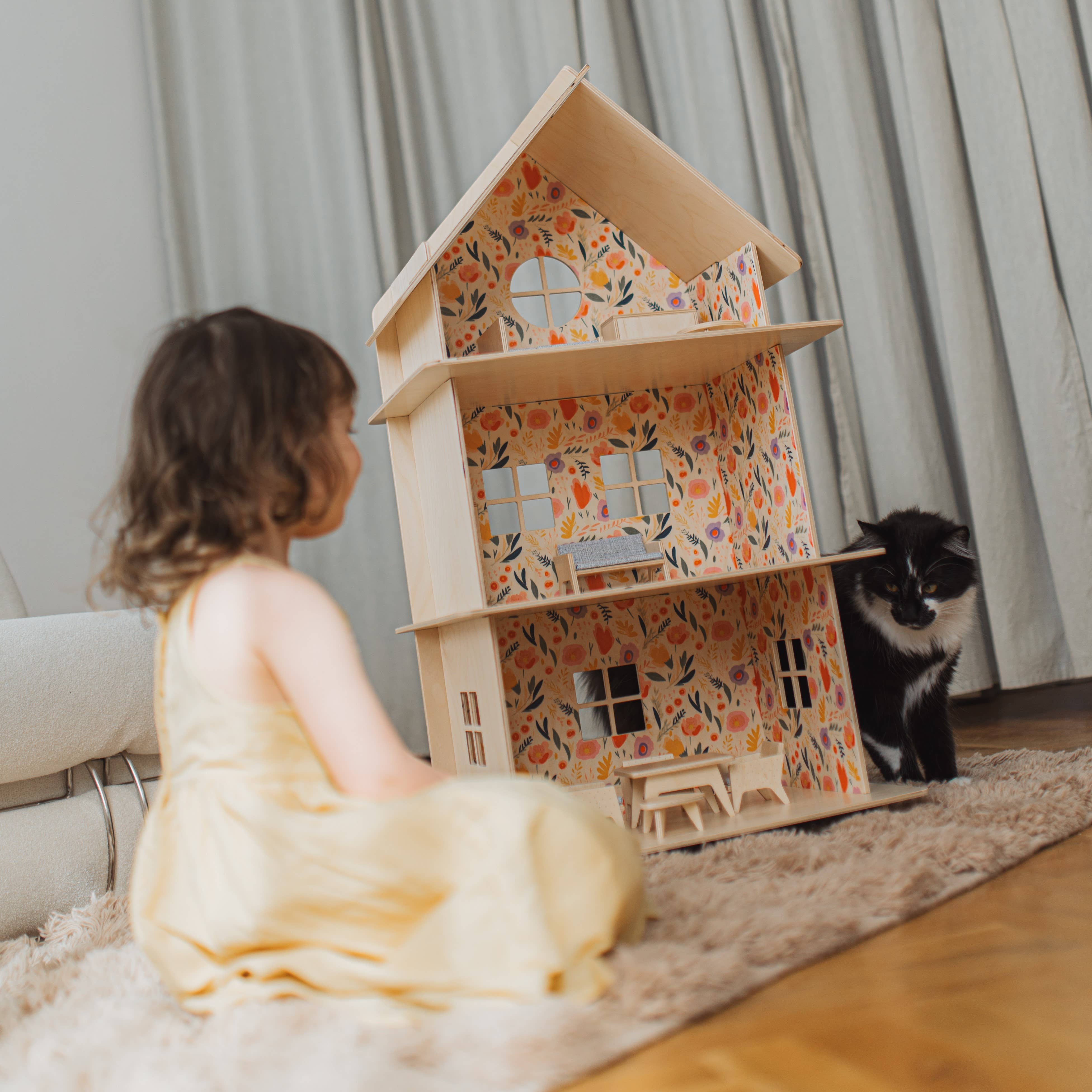 milin - Wholesale Wood Toy - Kids - Three-story Wooden Dollhouse / Modern dollhouse 4