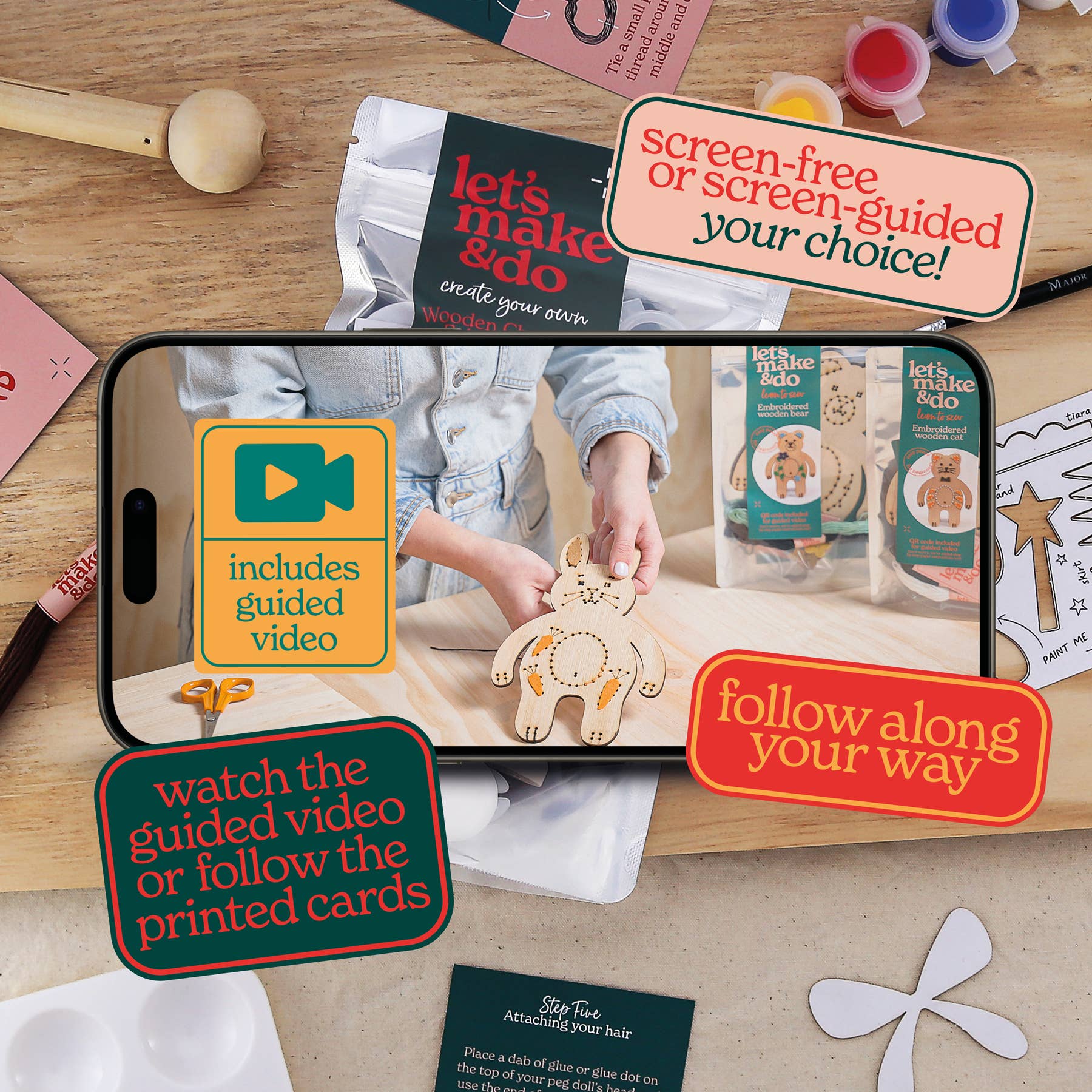 Let's Make & Do - Wholesale DIY Craft Kit - Kids - Create Your Own Christmas Fairy Wooden Peg Doll Kit4