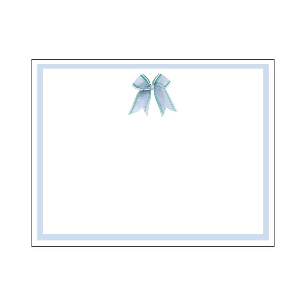 Donovan Designs – wholesale Stationery/notecard set – BLUE BOW FLAT STATIONERY0