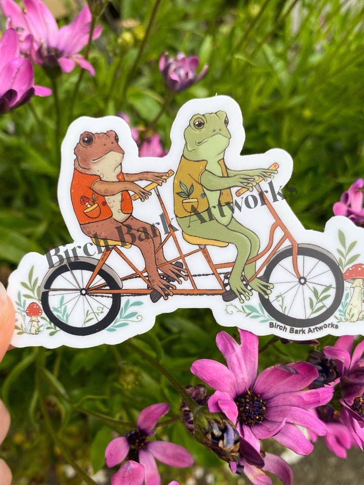 Frog And Toad Inspired Sticker for wholesale by Birch Bark Artworks