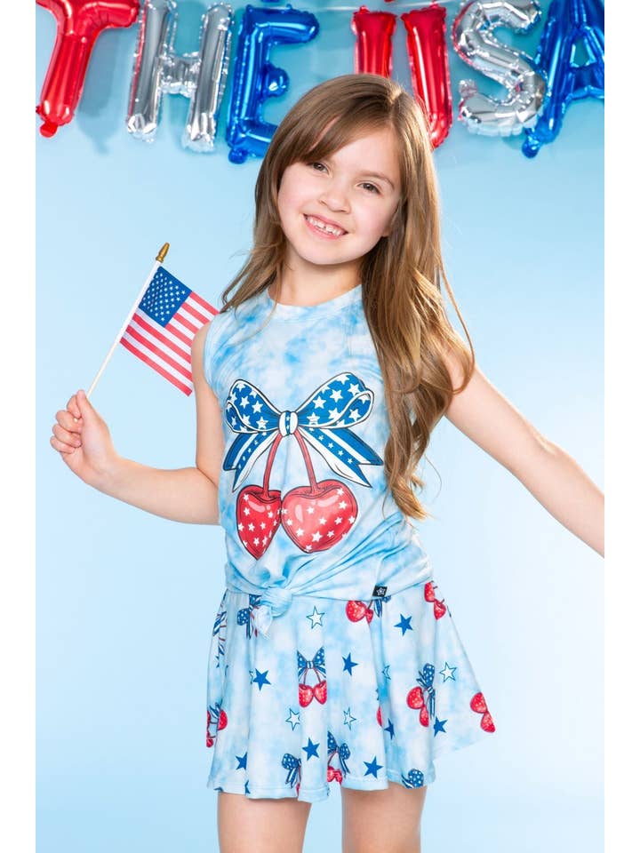 PixieLane - Wholesale Top & Skirt Set - Kids - Simply Soft Sleeveless Tie Tank & Skort Set