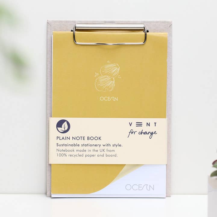 A5 Clipboard & Pad - Recycled Ocean Plastic - Sandy Yellow for wholesale by VENT for Change