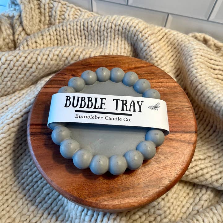 Bumblebee Candle Co. - Wholesale Candle Holder - Round Bubble Tray | Decorative Candle Coaster & Jewelry Dish