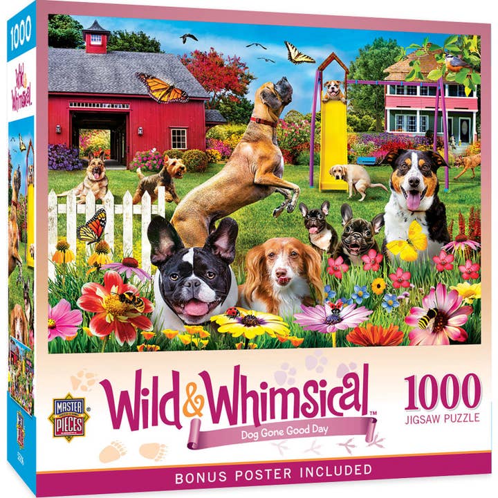 Wild & Whimsical - Dog Gone Good Day 1000 Piece Puzzle for wholesale by Masterpieces Puzzles