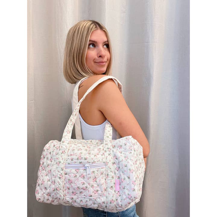 Happy Hour - Wholesale Makeup/Cosmetic Bag - Mini Floral Duffel Bag/Purse