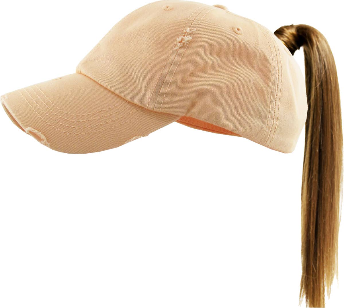 KBETHOS - Wholesale Ponytail Cap - Women's - Ponytail Washed Distressed Cotton Cap107