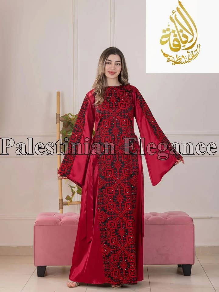 Palestinian Elegance - Wholesale Dress - Women's - Modern Zahra Embroidered Dress | Modest Palestinian Thobe3