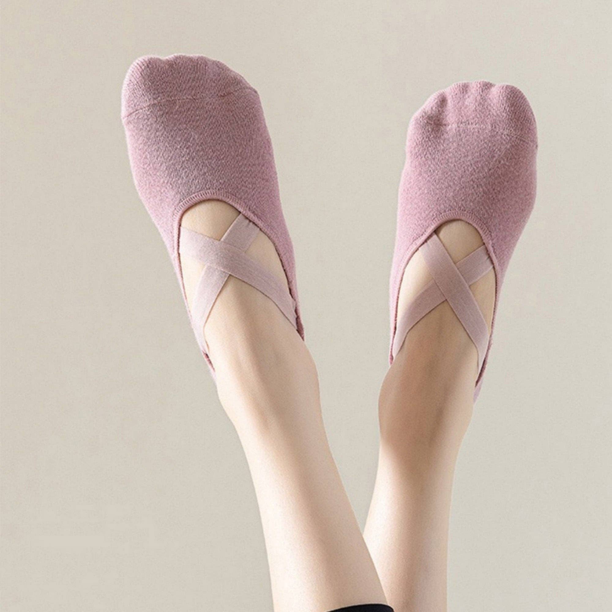 AK Brand - Wholesale Socks - Women's - 3-Pack Ballet Style Grip Socks with Crisscross Elastic and N4