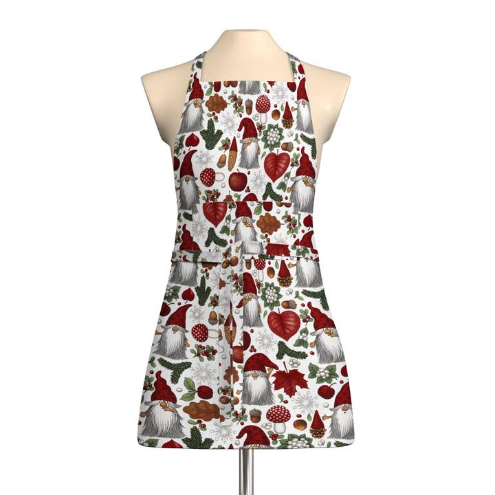 Tomteskogen Offwhite/Röd Förkläde Med Ficka för wholesale av Arvidssons Textil