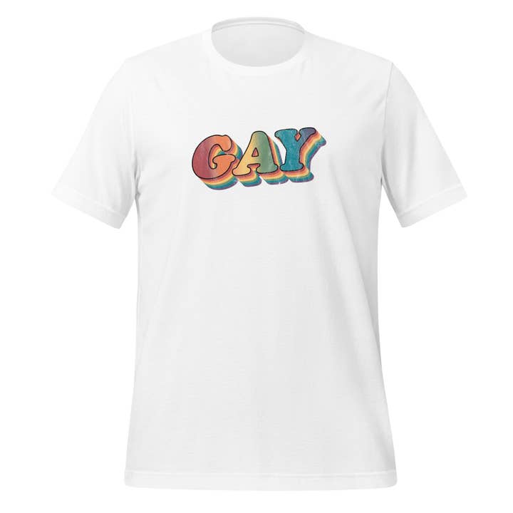 T-shirt unisex gay retrò per la vendita all'ingrosso da parte di Gay Pride Apparel