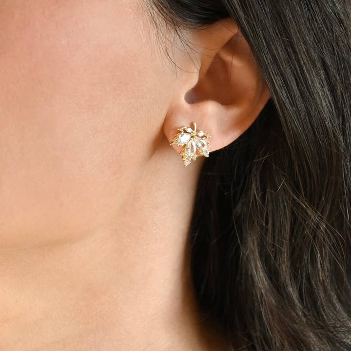 Maple Leaf Earrings - Diamond Maple Necklace - Canadian Gift for wholesale by Blueyejewelry