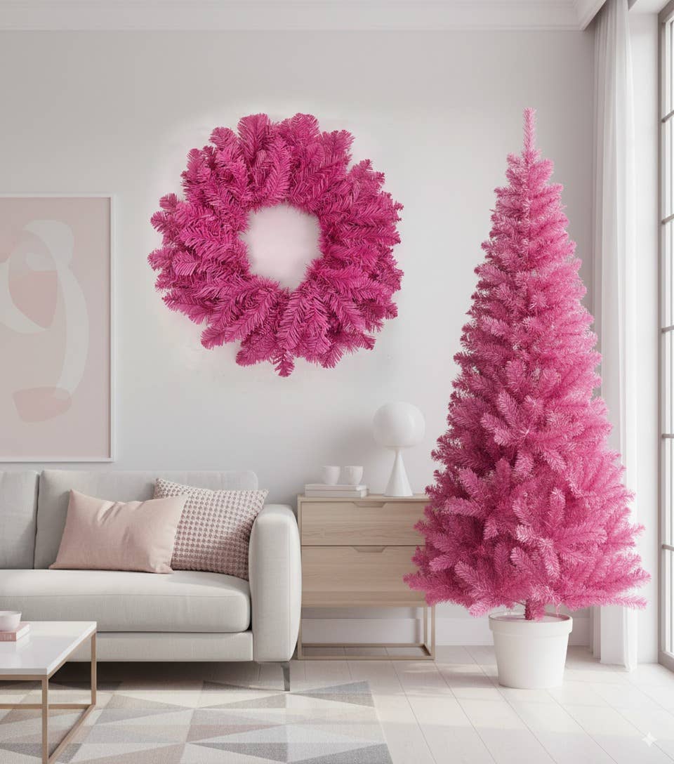 Perfect Holiday - Wholesale Artificial Christmas Tree - 6' Pink Canadian Pine Christmas Tree - Unlit2