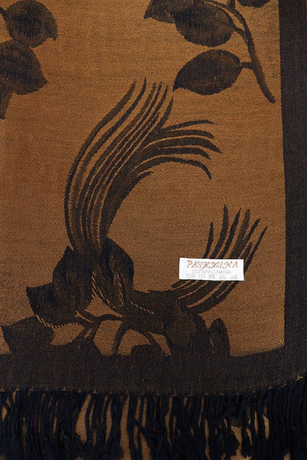 Cap Zone - Wholesale Scarf - Women's - Rose Floral Faux Silk Pashmina Wrap Scarf20