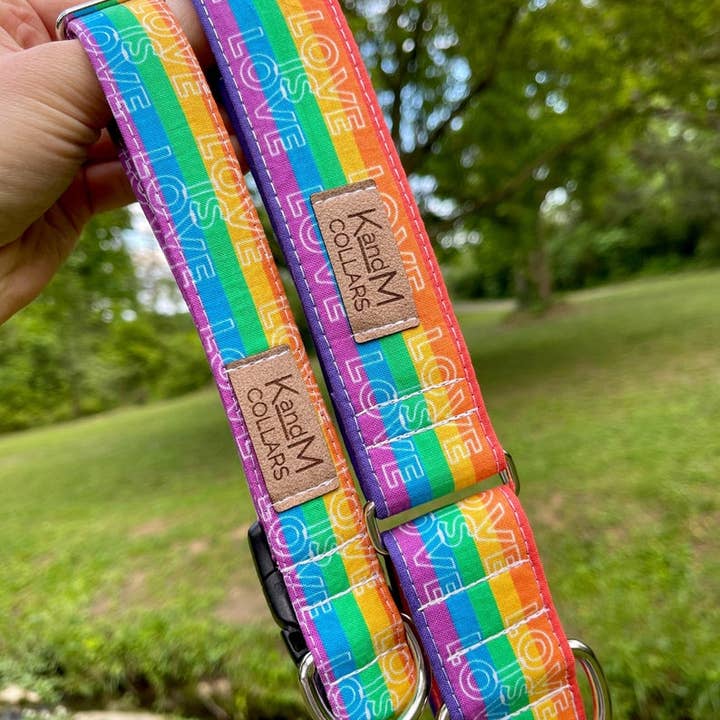 K and M Collars - Wholesale Pet collar – Dog - Love is Love Rainbow Dog Collar, LGTBQ+, Pride Dog Collar