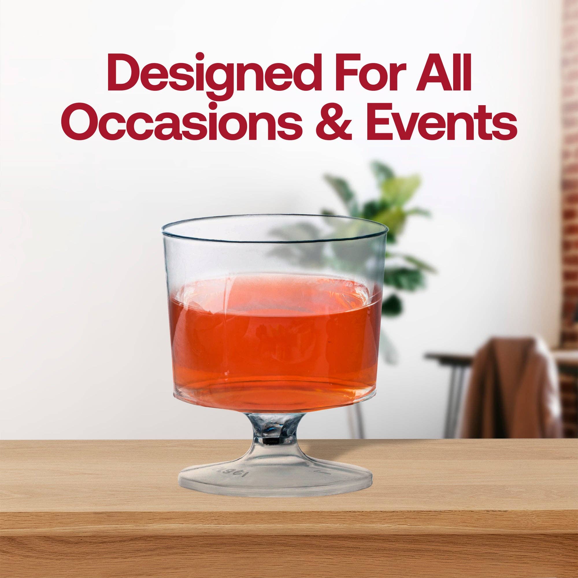 Smarty had a Party – wholesale Wine glass – 2 oz. Clear Round Plastic Mini Wine Glasses - 480 pcs6